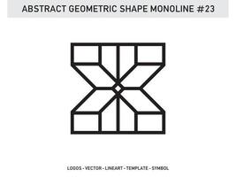 Monoline Geometric Abstract Shape Tile Design Vector Free