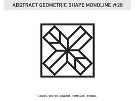 Monoline Lineart Geometric Design Abstract Vector Free