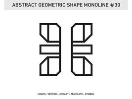 Geometric Monoline Lineart Shape Design Vector