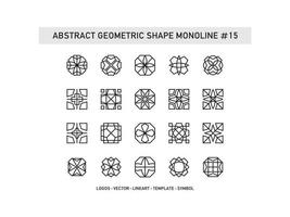 Set of Abstract Geometric Shape Monoline Tiles Design Ceramic Vector Pro