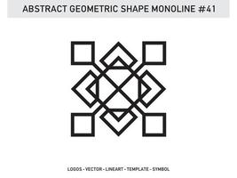 contorno de línea geométrica monoline lineal para diseño libre de mosaicos vector