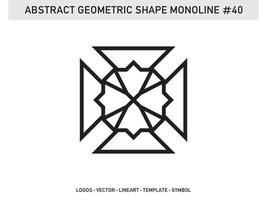 diseño de contorno de línea monolínea geométrica abstracta libre de azulejo vector