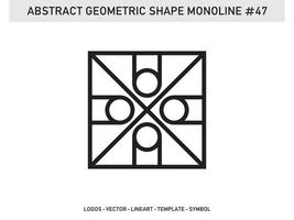 monoline geométrico abstracto diseño azulejo lineart contorno gratis vector