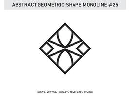 Monoline Geometric Abstract Shape Tile Design Vector Free