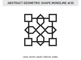 Geometric Monoline Lineart Shape Design Vector