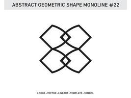 Monoline Geometric Abstract Shape Tile Design Vector Free