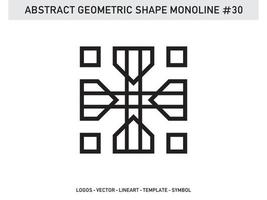 Geometric Monoline Lineart Shape Design Vector