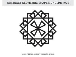 diseño de contorno de línea monolínea geométrica abstracta libre de azulejo vector