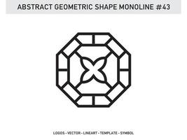 Modern Abstract Geometric Monoline Shape Vector Free
