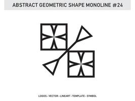 Monoline Lineart Geometric Abstract Shape Tile Vector Free