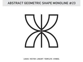 Monoline Lineart Geometric Abstract Shape Tile Vector Free