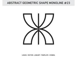 Monoline Lineart Geometric Abstract Shape Tile Vector Free