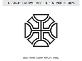 Monoline Lineart Geometric Design Abstract Vector Free