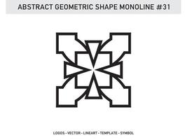 Abstract Monoline Lineart Geometric Design Vector Free
