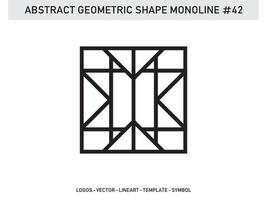 contorno de línea geométrica monoline lineal para diseño libre de mosaicos vector