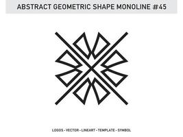 esquema de lineart de azulejo de diseño geométrico monoline vector