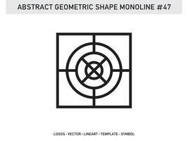 Monoline Geometric Abstract Design Tile Lineart Outline Free vector