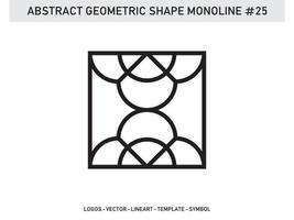 abstracto geométrico monoline lineart diseño azulejo vector gratis