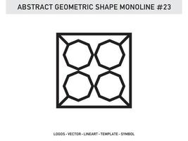 vector de diseño de azulejo de forma abstracta geométrica monoline gratis