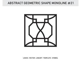 Monoline Geometric Abstract Shape Tile Design Vector Free