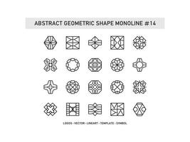 Set of Abstract Geometric Shape Monoline Tiles Design Ceramic Vector Pro