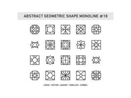 Set of Abstract Geometric Shape Monoline Tiles Design Ceramic Free Pro Vector