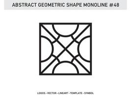 Monoline Geometric Abstract Design Tile Lineart Outline Free vector