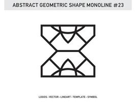 Monoline Lineart Geometric Abstract Shape Tile Vector Free