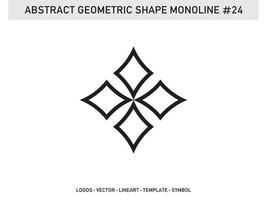 Monoline Geometric Abstract Shape Tile Design Vector Free