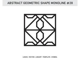 Geometric Monoline Lineart Shape Design Vector Free