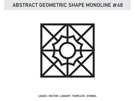 Monoline Geometric Abstract Design Tile Lineart Outline Free vector