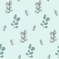 Eucalyptus leaves hand drawn seamless pattern vector