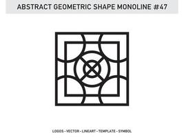 Monoline Geometric Abstract Design Tile Lineart Outline Free vector