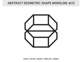 Monoline Geometric Abstract Shape Tile Design Vector Free