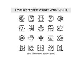 Set of Abstract Geometric Shape Monoline Tiles Design Ceramic Free Pro Vector