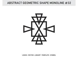 Abstract Monoline Lineart Geometric Design Vector Free