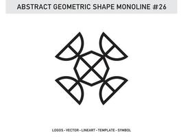 Monoline Lineart Geometric Design Abstract Vector Free