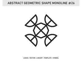 Monoline Lineart Geometric Design Abstract Vector Free