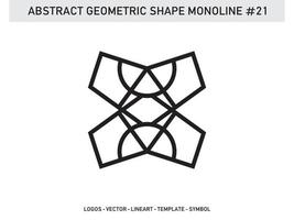 Monoline Lineart Geometric Abstract Shape Tile Vector Free
