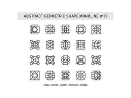 Set of Abstract Geometric Shape Monoline Tiles Design Ceramic Free Pro Vector