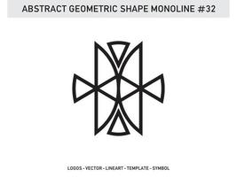 Abstract Monoline Geometric Design Vector Free