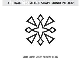 Abstract Monoline Lineart Geometric Design Vector Free