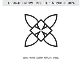 Monoline Geometric Abstract Shape Tile Design Vector Free