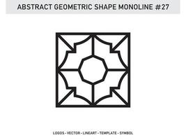 Monoline Lineart Geometric Design Abstract Vector Free