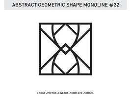 Monoline Geometric Abstract Shape Tile Design Vector Free