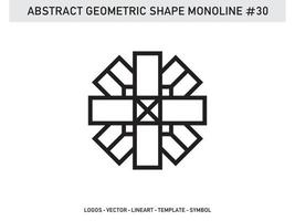 Geometric Monoline Lineart Shape Design Vector