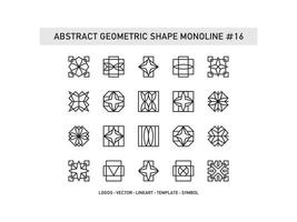 Set of Abstract Geometric Shape Monoline Tiles Design Ceramic Free Pro Vector