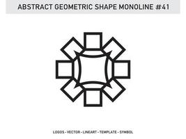 contorno de línea geométrica monoline lineal para diseño libre de mosaicos vector