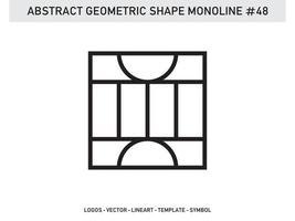 Monoline Geometric Abstract Design Tile Lineart Outline Free vector