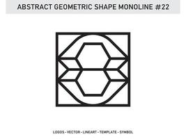 abstracto geométrico monoline lineart diseño azulejo vector gratis
